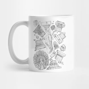 Greek Architectural Elements - black and white LIGHT Mug